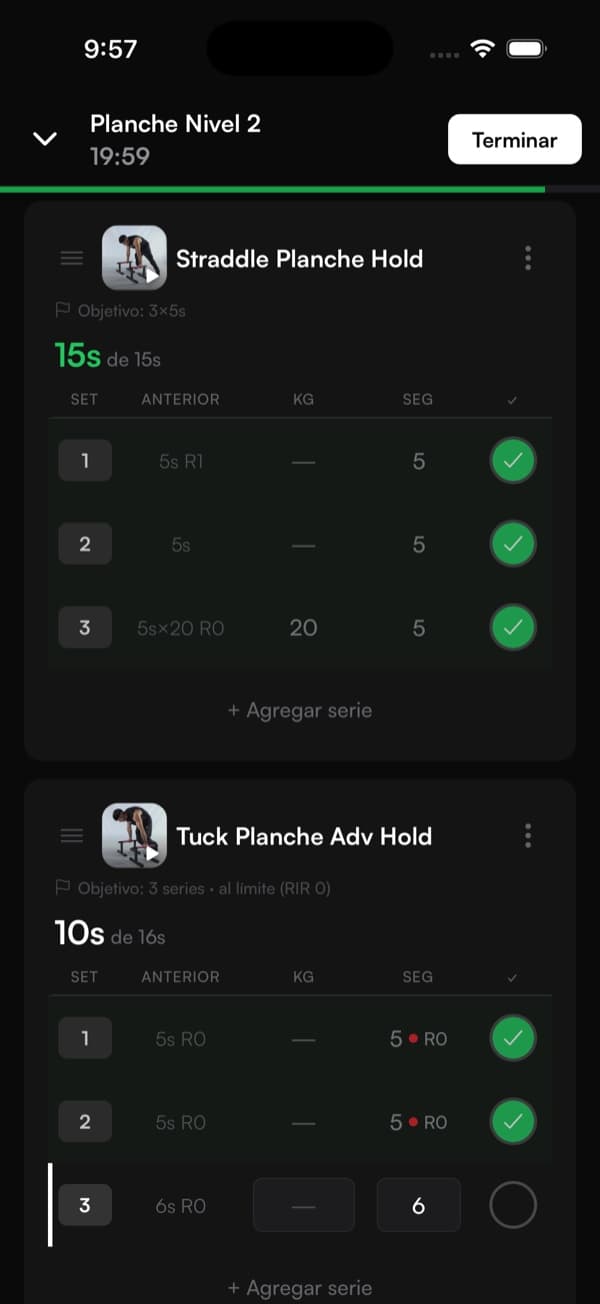 ARZA workout logger
